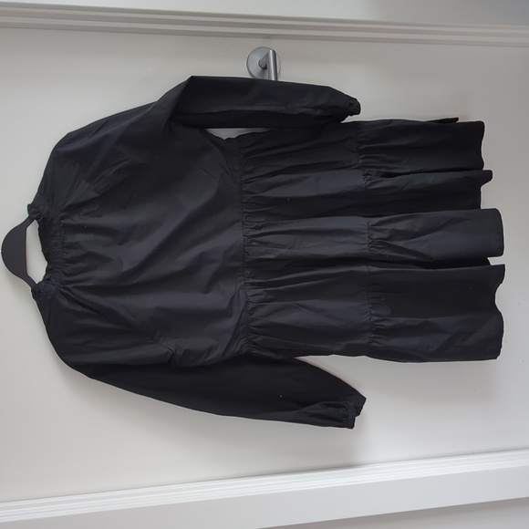 J. Crew Classic Black Cotton Long Sleeve Dress MP - Picture 4 of 8